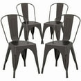 thumbnail image 1 of Gymax Tolix Style Metal Dining Chairs Set of 4 w/ Removable Backrest for Dining Room, 1 of 10