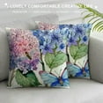 thumbnail image 3 of Awypu Spring Floral Pillow Covers  Pink Purple Hydrangea Flowers Butterfly Decorative Throw Pillow Covers Outdoor Summer Decorations Farmhouse Decor for Sofa Couch Bedroom, 3 of 5