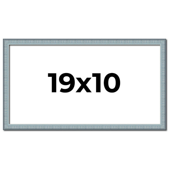 19x10 Frame Blue Scuffed Farm Board Solid Wood Picture Frame Width 0.75 Inches | Interior Depth 0.5