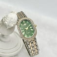 thumbnail image 3 of Montre Vintage pour Femmes en Or Rome avec Boîtier Ovale, Bracelet en Acier Inoxydable Réglable, Montre Analogique à Quartz Étanche, Verte, 3 of 6