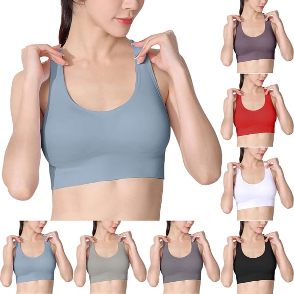 Swuxness Women's Push Up Yoga Tank Bras Plus Size Sports for Workout Seamless Comfortable Breathable