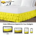 thumbnail image 4 of CCNY 12" Inch Drop Multi Ruffled Bed Skirt Short King Size 100% Microfiber Made Yellow Color, 4 of 6