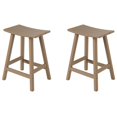thumbnail image 5 of Afuera Living Outdoor 24" Plastic Saddle Seat Barstool Weathered Wood (Set of 2), 5 of 5