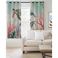 thumbnail image 2 of Coastal Turtle Blackout Curtains for Bedroom Living Room Darkening Curtains 90 Inch Farmhouse Nautical Coral Starfish Seashells Black Out Window Curtain Privacy Window Treatment Drapes 52"x90"x2, 2 of 9