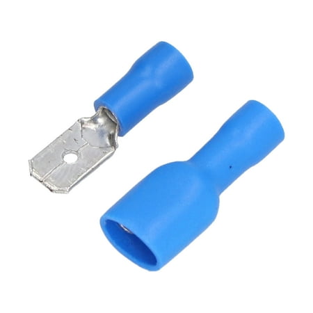 Cergrey 100pcs Spade Connector Male Female Insulated Terminal 16 14 Awg Accessory Set Kit Blue Spade Connector Spade Terminal Walmart Canada