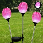 Solar LED Garden Stake 3-Pack, Tulips