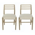 thumbnail image 2 of Noble House Fernleaf Fabric Upholstered Wood Dining Chairs, Set of 2, Light Ash and Light Beige Tweed, 2 of 9