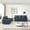 Navy Blue, variant on 5-Seat Modular Sectional Sofa with Storage Boxes, Faux Leather Mid Century Modern Couches, Comfy Cloud Couch with Nails Decoration and Wood Legs for Living Room, Navy Blue