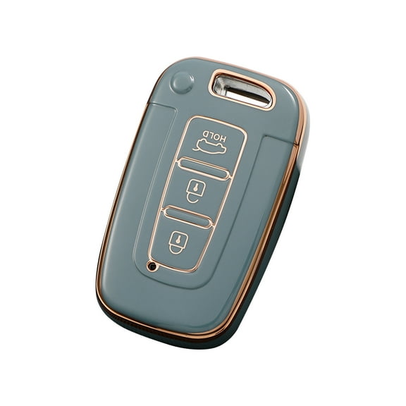 Leadwolf Car Key Cover Protector Case for Hyundai smart key 3 buttons Smart key holder, waterproof and durable Gray