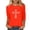 Orange, variant on DDAPJ pyju Christian Cross Graphic T-Shirts for Women 3/4 Sleeve Crewneck Tee Shirt Jesus Devotee Gift Tops Pink XL