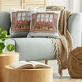thumbnail image 5 of Ambesonne Boho Throw Pillow Cover 2 Pack, European Rustic Shutters, 16", Brown White Red, 5 of 7