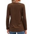 thumbnail image 5 of MOSHU 3 Pack T Shirts for Women V Neck Long Sleeve Womens T-shirts Casual Basics Tees Loose Fit Fall Tops, 5 of 11
