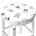 thumbnail image 3 of KLL Bbaseball Dog Round Bar Chair Cushion Cover 12 inch ,Bar Stool Protector with Elastic, Soft Washable, 3 of 6