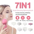 thumbnail image 2 of Facial Cleansing Brush,Adjustable 7-In-1 Electric Face Scrubber for Removing Blackheads,Face Brushes for Deep Cleansing,Rotating Facial Exfoliator Tool with 7 Brush Heads,2 Speeds,Green, 2 of 7
