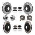 thumbnail image 1 of Transit Auto Front Rear Wheel Hub Bearings Assembly Coated Disc Brake Rotors and Ceramic Pads Kit (10Pc) for Car Honda CR-V - Left Right Side (Driver Passenger) KBB-128258, 1 of 10
