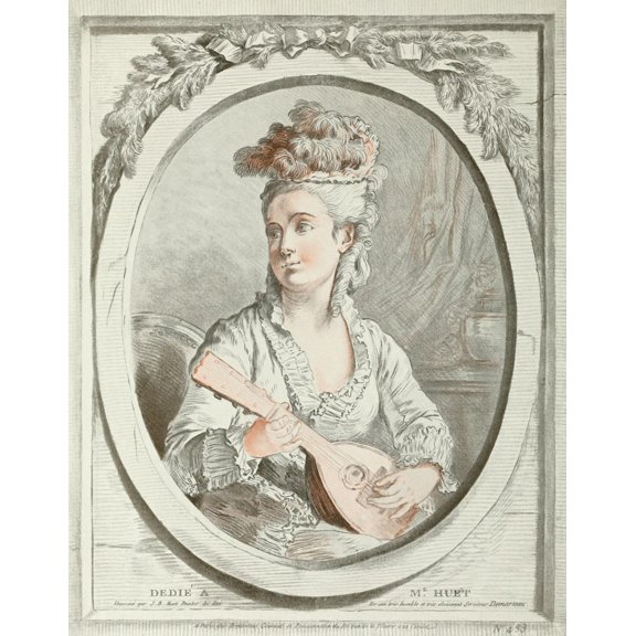 Connoisseur 20 1908 Portrait of Mme Huet Canvas Art - JB Huet (18 x 24)
