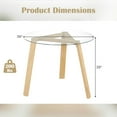 thumbnail image 3 of Costway 36" Round Glass Dining Table for 4 with Tempered Glass Tabletop Rubber Wood Frame Natural, 3 of 10