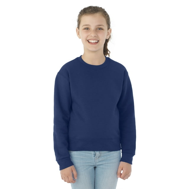 Jerzees Youth NuBlend Crew Neck Sweatshirt, L, J Navy