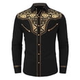 thumbnail image 4 of sususu Boys Western Shirts Long Sleeve Pearl Snap Button Down Cowboy Shirt Toddler Kids Retro Country Tops Outfit Black1 12-13 Years, 4 of 5