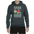 thumbnail image 2 of Wild Bobby, I Run on Coffee and Christmas Cheer Ugly Christmas Sweater Unisex Graphic Hoodie Sweatshirt, Charcoal, Small, 2 of 6