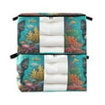 thumbnail image 2 of WOBOGO Cute Boston Terrier Clothes Storage 2Pack Foldable Thick Fabric Blanket Organizer Bag with Handle 21.65×13.78×12.4in, 2 of 7