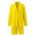 thumbnail image 4 of OJSFQUFP Women Sets 6 Piece Outfits Summer Yellow Suits Shorts Set for Women 2023 Two Piece Outfits One Button Up Jacket and Short Suits Short Matching Clothing Set L2, 4 of 6