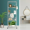 thumbnail image 2 of 5-Tier Shelf Wire Shelving Racks with Casters Hooks Kitchen Steel Storage Shelf Rack, Sturdy Metal Shelves Unit Organizer for Home Office 23.2 x 13.8 x 72" Silver, 2 of 11