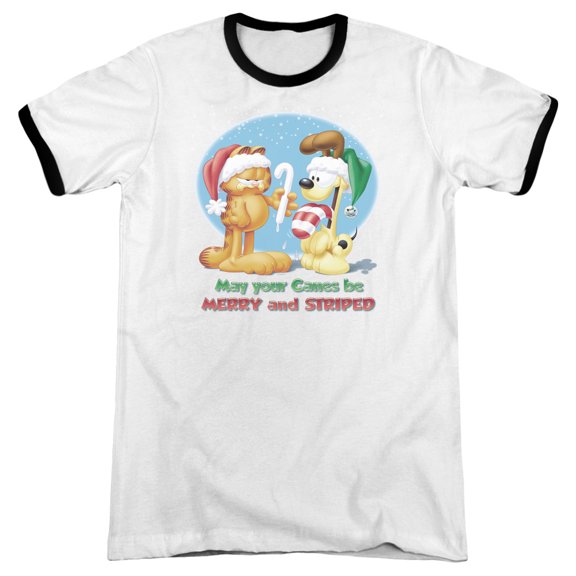 Garfield Merry And Striped Adult Ringer White Black