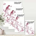 thumbnail image 4 of Designart ' Beautiful Pink Birds Sitting On Flowering Branches ' Traditional Canvas Wall Art Print, 4 of 4