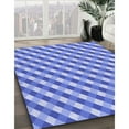 thumbnail image 3 of Ahgly Company Machine Washable Indoor Square Transitional Blue Ribbon Blue Area Rugs, 8' Square, 3 of 7