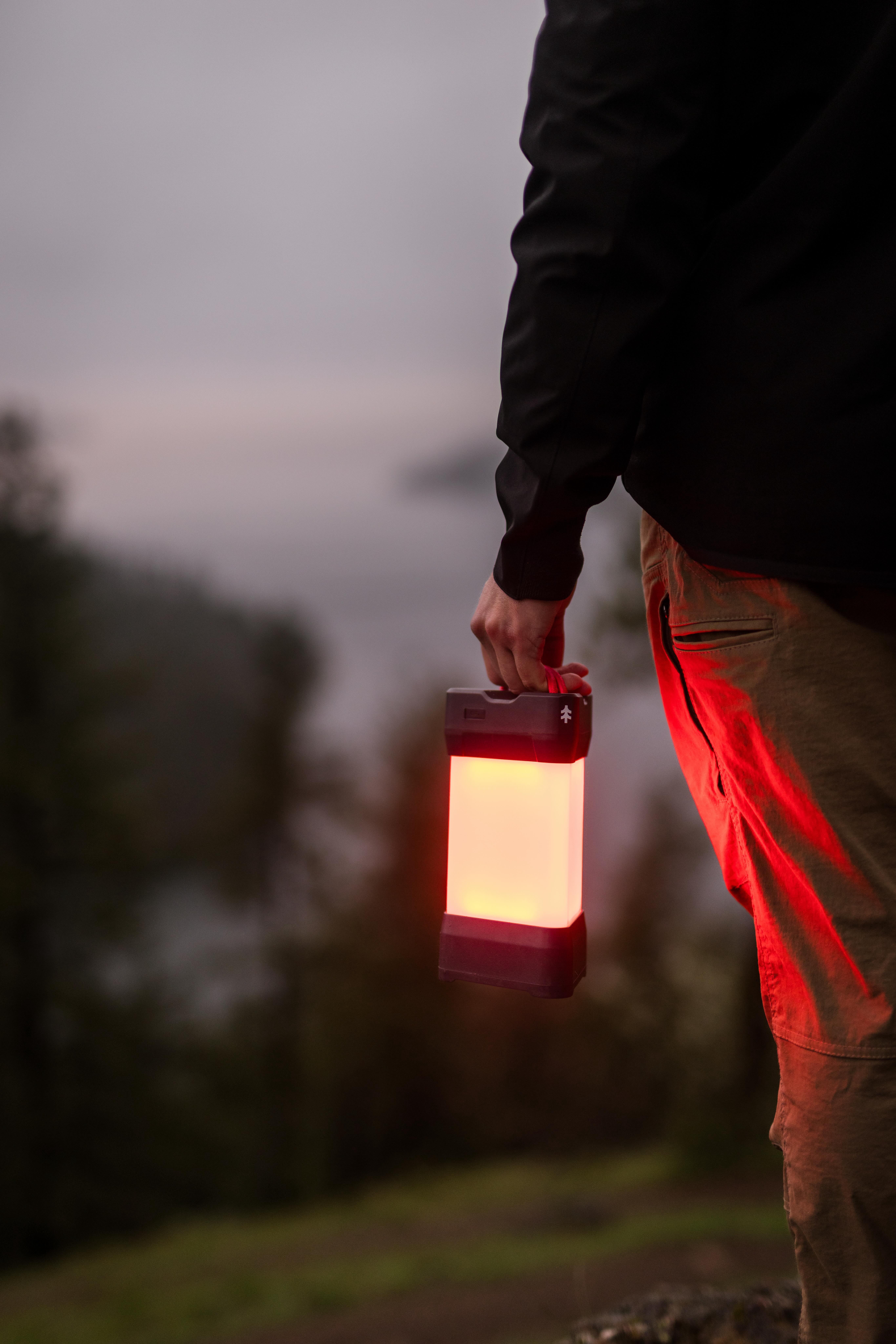 Swiss Tech Dreiklang 3000-Lumen Rechargeable Camping Lantern, IP54 Weatherproof LED Lantern with Bungee Hanging Strap, 10 Light Modes & 36-Hour Runtime
