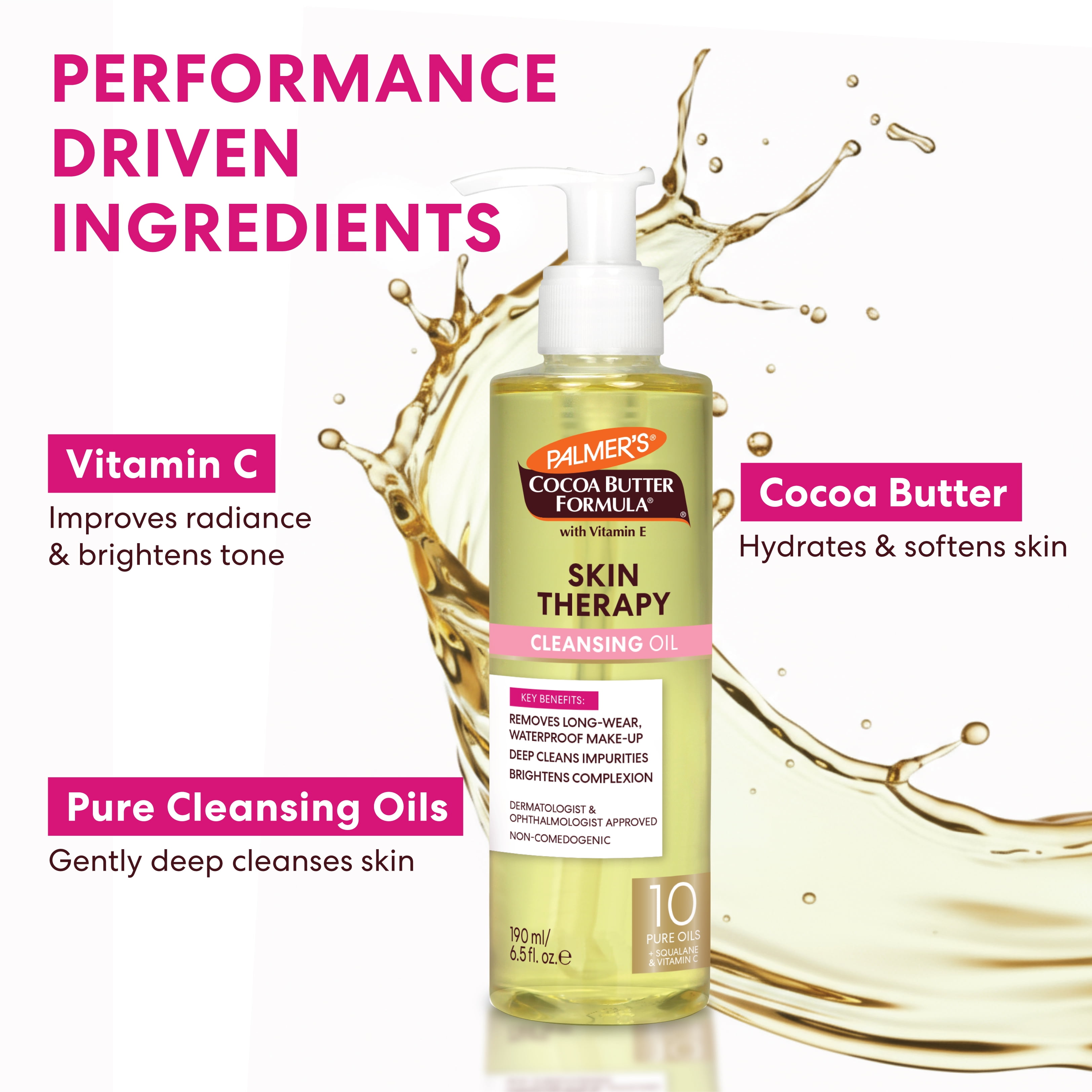 Palmer's Cocoa Butter Formula Skin Therapy Cleansing Oil Face & Body Rosehip Fragrance 6.5 fl. oz.