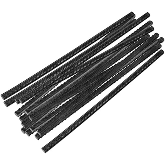 20 PCS 12 Inch Rebar Stakes, 3/8” Thick Steel Rebar Ground Anchor, Straight Metal Stakes for Camping Tent, Concrete Forming, Black$$Garden & Patio