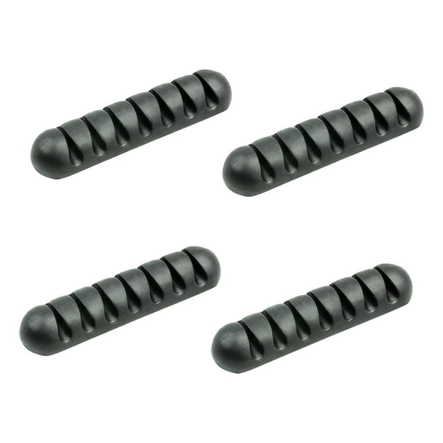 Organizadores de cables de escritorio de 4 piezas Organizador de cables de 7 ranuras Organizador de cables de mesa (negro)