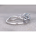 thumbnail image 4 of HeartsAndYou 1.5ct Natural Aquamarine & Diamond Floral Leaf Design Ring 14k SOLID White Gold, 4 of 9