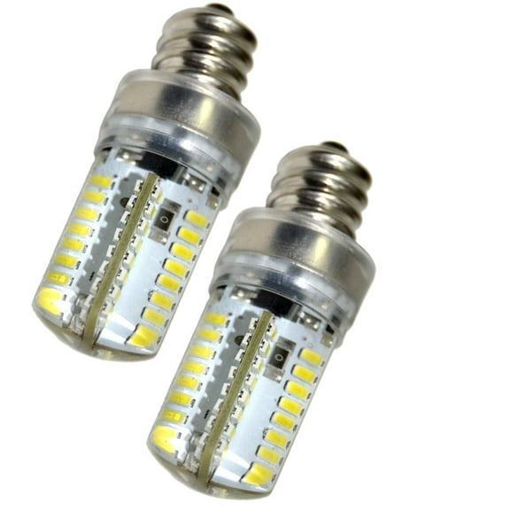 HQRP 2-Pack 7/16" 110V LED Light Bulbs Cool White for Brother LX-3125e / PS1000 / PS1200 / PS1250 / PS1750 / PS1800 Sewing Machine