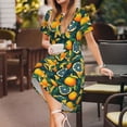 thumbnail image 3 of Easygdp Fresh Orange para Vestido Transpirable de Mujer, Vestido Suelto de Manga Corta con Pliegues y Bolsillos para el Verano, 3 of 6