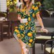 thumbnail image 3 of Easygdp Fresh Orange para Vestido Transpirable de Mujer, Vestido Suelto de Manga Corta con Pliegues y Bolsillos para el Verano, 3 of 6