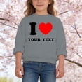 thumbnail image 2 of Bobifish Toddler Girls Sweatshirts Sweet I Heart Fleece Lined Long Sleeve Children Pullover Tops For Kid, 2 of 4