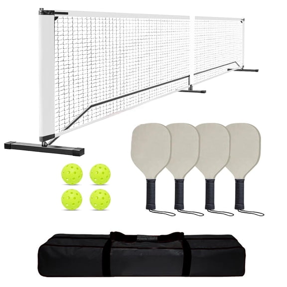 Pickleball Net Set,22 FT Regulation Size,Pickleball Net with Steel Frame,Portable Pickleball Net with 4 Paddles & Balls, Portable Carry Bag for Driveway, Park, Beach, Backyard & Camping