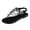 Black, variant on Women's Rhinestone Thong Flat Sandals Elastic Ankle Strap Bohemian Dressy Sandals for Women
