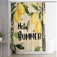 thumbnail image 2 of Shower Curtains for Bathroom-36"x72",Summer Vintage Lemon Leaf Bee Waterproof Bath Curtain Grommet Shower Curtain Set with Hooks,Rustic Pastoral Fruit Theme Washable Bath Accessories, 2 of 7