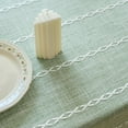 thumbnail image 4 of Green Linen Table Cloth Long Rectangle Sage Green Embroidered Tablecloths with Tassel for Dining Room Kitchen Farmhouse Rustic Flax Linen Fabric Table Cover for Holiday Birthday Party, 55x120 Inch, 4 of 8