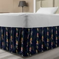 thumbnail image 1 of Hawaiian Bed Skirt, Vertically Designed Tropical Flower Strips Exotic Leaves Plants Pattern, Elastic Bedskirt Dust Ruffle Wrap Around for Bedding Decor, 4 Sizes, Indigo and Multicolor, by Ambesonne, 1 of 2