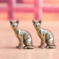 thumbnail image 2 of Brass Figurines Cats Statues Shelf Decors Accent Cats Decorative Objects Tabletop Centerpieces for Home Decors, 2 of 8