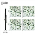 thumbnail image 3 of Square Wall Clock,Watercolor Hanging Leaves Mural In Green And White Color Scheme,Silent Non-Ticking Wall Clock Decor for Home Office Kitchen Living Room Bedroom(12inch), 3 of 4