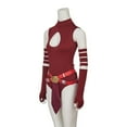 thumbnail image 2 of Ahsoka Tano Red Bodysuit Full Set Women Sexy Cutout Sleeveless Jumpsuit Halloween Carnival Party Combat Suit, 2 of 9