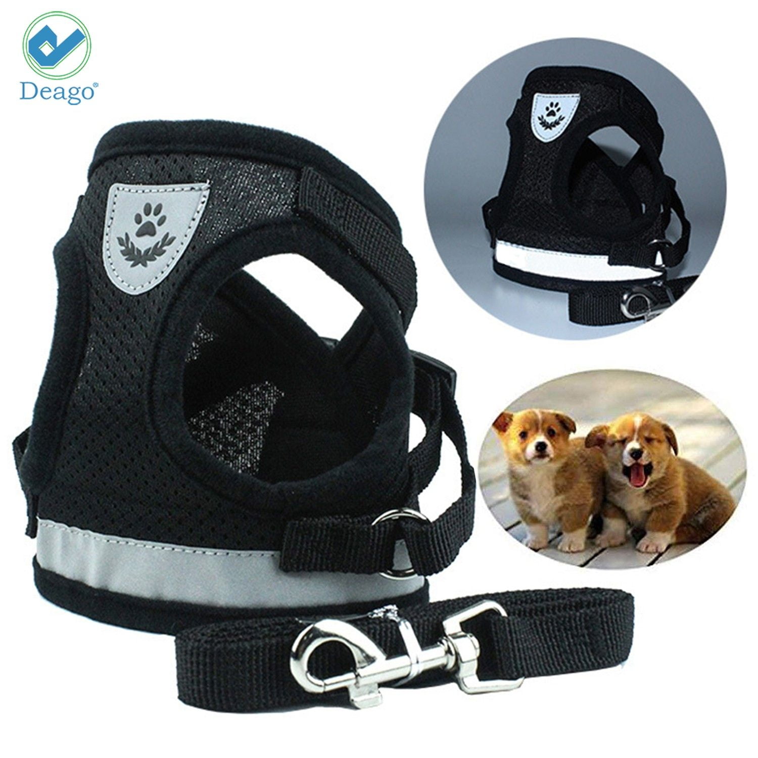 Deago No Pull Dog Pet Harness Reflective Adjustable No Choke Easy