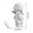 thumbnail image 2 of Decorative Angel Figurine with Golden Heart, Handcrafted Resin Cherub Statue for Home, Office, Shelf, and Gift Décor, 2 of 3
