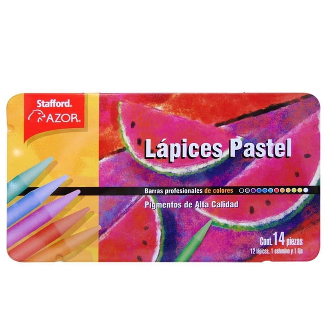 Gis Azor Stafford Pastel, Punta Afilada, 14 Piezas, colores Surtidos